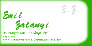 emil zalanyi business card
